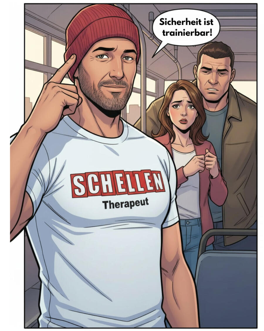 Teilnehmer eines Selbstverteidigungstrainings in Karlsruhe nach dem Training in der Grupp